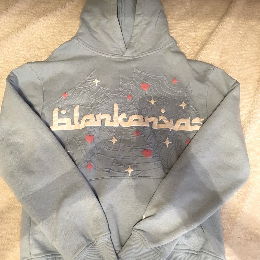 Blankanvas blue and pink puff print hoodie, size Medium